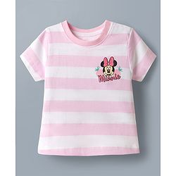 Babyhug Disney Cotton Knit T-Shirts with Minnie and Friends Graphic Half Sleeves Round Neck Multi Color 3-6 Months Pack of 2