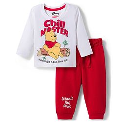 Babyhug Disney 100% Cotton Knit Full Sleeves T-Shirt & Pyjama Night Suit With Winnie The Pooh Graphic - Multicolor