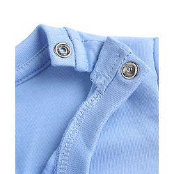 Babyhug Disney Single Jersey Knit Full Sleeves T-Shirt & Striped Pyjama Night Suit With Mickey Mouse Graphic - Light Blue