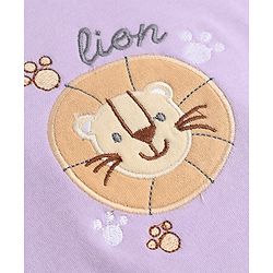 Babyhug 100% Cotton Interlock Knit Onesies with Lion & Cloud Print in White Green Blue Pack of 3