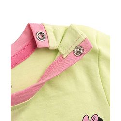 Babyhug Disney Single Jersey Knit Half Sleeves T-Shirt With Minnie Mouse Graphics - Limegreen