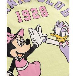 Babyhug Disney Single Jersey Knit Half Sleeves T-Shirt With Minnie Mouse Graphics - Limegreen