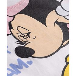 Babyhug Disney Single Jersey Knit Full Sleeves T-Shirt & Pyjama Night Suit With Minnie Mouse Graphic - White
