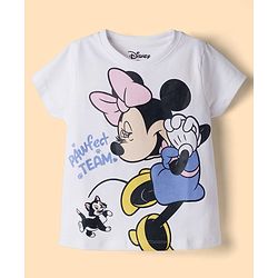 Babyhug Disney Single Jersey Knit Full Sleeves T-Shirt & Pyjama Night Suit With Minnie Mouse Graphic - White