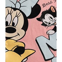 Babyhug Disney Single Jersey Knit Half Sleeves T-Shirts with Minnie Mouse Print - Pink
