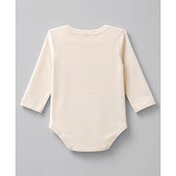 Babyhug 100% Cotton Interlock Knit Full Sleeves Striped Onesies with Bear Applique Pack of 3 - White