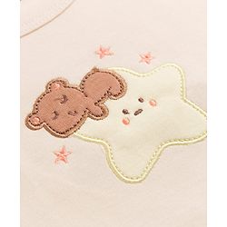 Babyhug 100% Cotton Interlock Knit Full Sleeves Striped Onesies with Bear Applique Pack of 3 - White