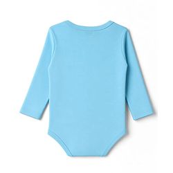 Babyhug 100% Cotton Interlock Knit Full Sleeves Striped Onesies With Teddy Bear Print & Applique Pack of 3 - White, Light Blue& Yellow