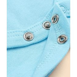 Babyhug 100% Cotton Interlock Knit Full Sleeves Animal Printed Onesies with Leggings & Cap Mittens and Booties - Light Blue