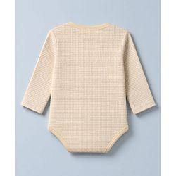 Babyhug 100% Cotton Interlock Knit Onesies With Full Sleeves and Truck Print Pack of 3 - Beige