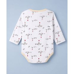 Babyhug 100% Cotton Interlock Knit Onesies With Full Sleeves and Truck Print Pack of 3 - Beige
