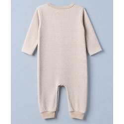 Babyhug 100% Cotton Interlock Knit Full Sleeves Rompers with Eiffel Tower Boat Print & Checks Pack of 2 - White & Cream