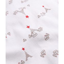 Babyhug 100% Cotton Interlock Knit Full Sleeves Rompers with Eiffel Tower Boat Print & Checks Pack of 2 - White & Cream