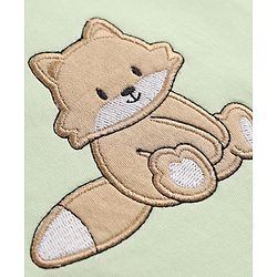 Babyhug 100% Cotton Interlock Knit Full Sleeves Onesies With House Print & Animal Patch Pack of 3 - White, Orange & Light Green