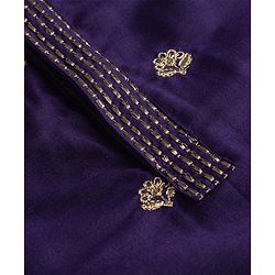 Babyhug Cotton Blend Woven Full Sleeves Kurta Dhoti Set with Floral Embroidery - Purple