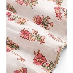 Babyhug Cambric Woven Sleeveless Floral Printed Ethnic Dress - White
