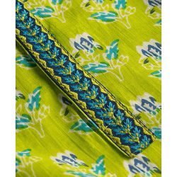 Babyhug Cambric Woven Full Sleeves Kurta Pyjama Set with Floral Print - Green