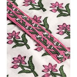 Babyhug Cambric Woven Full Sleeves Floral Printed Kurta & Dhoti Set - White
