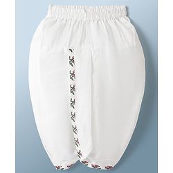 Babyhug Cambric Woven Full Sleeves Floral Printed Kurta & Dhoti Set - White
