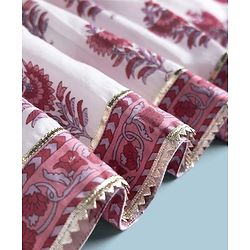 Babyhug Cambric Woven Three Forth Sleeves Floral Printed Ethnic Dress - White