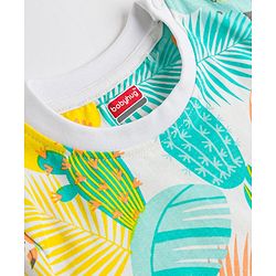 Babyhug 100% Cotton Knit Half Sleeves T-Shirt & Shorts Co-Ord Night Suit With Tropical Theme - Multicolor