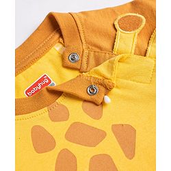 Babyhug Cotton Knit Half Raglan Sleeves Giraffe Printed T-Shirt & Pyjama Night Suit - Yellow