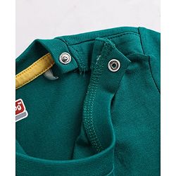 Babyhug Cotton Knit Half Sleeves Tiger Printed & Striped T-Shirt & Pyjama Night Suit - Teal Blue