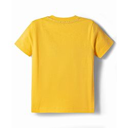 Babyhug Cotton Knit Half Sleeves T-Shirt & Pyjama Night Suit With Dino Print - Yellow