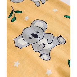 Babyhug 100% Cotton Knit Half Sleeves Koala Printed Co-Ords T-Shirt & Pyjama Night Suit - Yellow