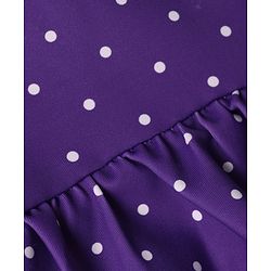 Babyhug Water Repellant Sleeveless Frock Swimsuit with Polka Dot Print & Bow Applique - Lavender