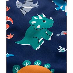 Babyhug Water Repellent Half Raglan Sleeves Legged Swimsuit with Dino Print - Navy Blue
