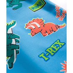 Babyhug Water Repellent Half Raglan Sleeves Legged Swimsuit with Dino Print - Blue