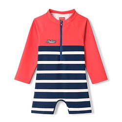 Babyhug Water Repellent Full  Raglan Sleeves Legged Swimsuit - Navy
