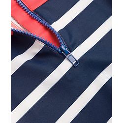 Babyhug Water Repellent Full  Raglan Sleeves Legged Swimsuit - Navy