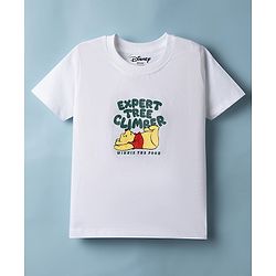 Babyhug Disney Cotton Knit Half Sleeve T-Shirts with Winnie the Pooh Graphics Pack of 2 - White & Yellow