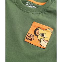 Babyhug Disney Cotton Knit T-Shirt Half Sleeve Round Neck with Lion King Graphic Green 6-9 Months