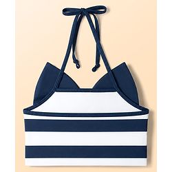 Babyhug Water Repellent Sleeveless Two Piece Striped Swimsuit - Navy