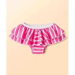 Babyhug Water Repellant Raglan Full Sleeves Two Piece Swimsuit with Stripes & Strawberry Print - Print