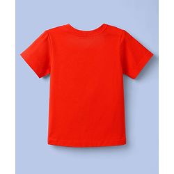 Babyhug 100% Cotton Knit Half Sleeves T-Shirt & Pyjama Night Suit With Star & Text Print - Red