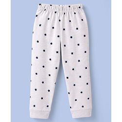 Babyhug 100% Cotton Knit Half Sleeves T-Shirt & Pyjama Night Suit With Star & Text Print - Red