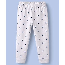 Babyhug 100% Cotton Knit Half Sleeves T-Shirt & Pyjama Night Suit With Star & Text Print - Red