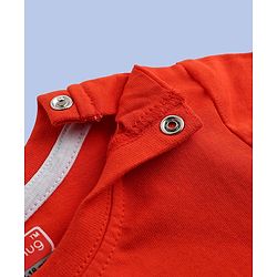 Babyhug 100% Cotton Knit Half Sleeves T-Shirt & Pyjama Night Suit With Star & Text Print - Red