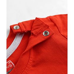 Babyhug 100% Cotton Knit Half Sleeves T-Shirt & Pyjama Night Suit With Star & Text Print - Red