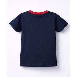 Babyhug Cotton Knit Half Sleeves T-Shirt & Shorts Night Suit With Dino Print - Blue