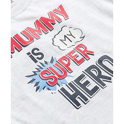Babyhug 100% Cotton Knit Half Sleeves T-Shirt & Shorts Night Suit With Super Hero Print - White & Red