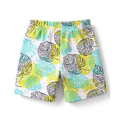 Babyhug 100% Cotton Knit Half Sleeves T-Shirt & Shorts Night Suit With Leaf & Dino Print - Blue