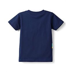 Babyhug 100% Cotton Knit Half Sleeves T-Shirt & Shorts Night Suit With Leaf & Dino Print - Blue