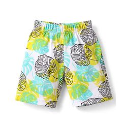 Babyhug 100% Cotton Knit Half Sleeves T-Shirt & Shorts Night Suit With Leaf & Dino Print - Blue