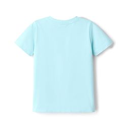 Babyhug 100% Cotton Knit Half Sleeves T-Shirt & Shorts Night Suit With Fish Print - Light Blue