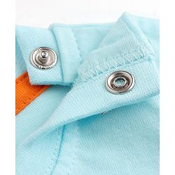 Babyhug 100% Cotton Knit Half Sleeves T-Shirt & Shorts Night Suit With Fish Print - Light Blue